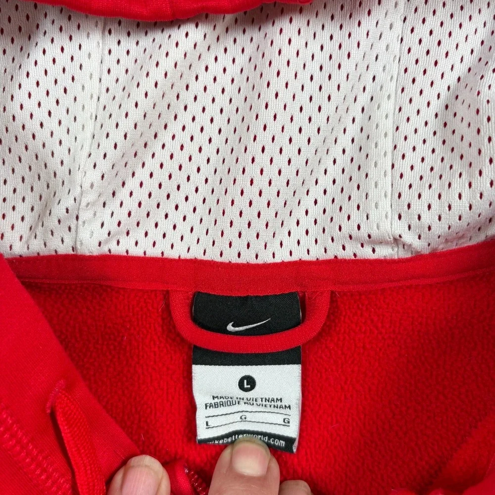 Nike Hoodie Mens Large Red Ohio State Buckeyes Therma Fit NCAA Lined‎ Full Zip